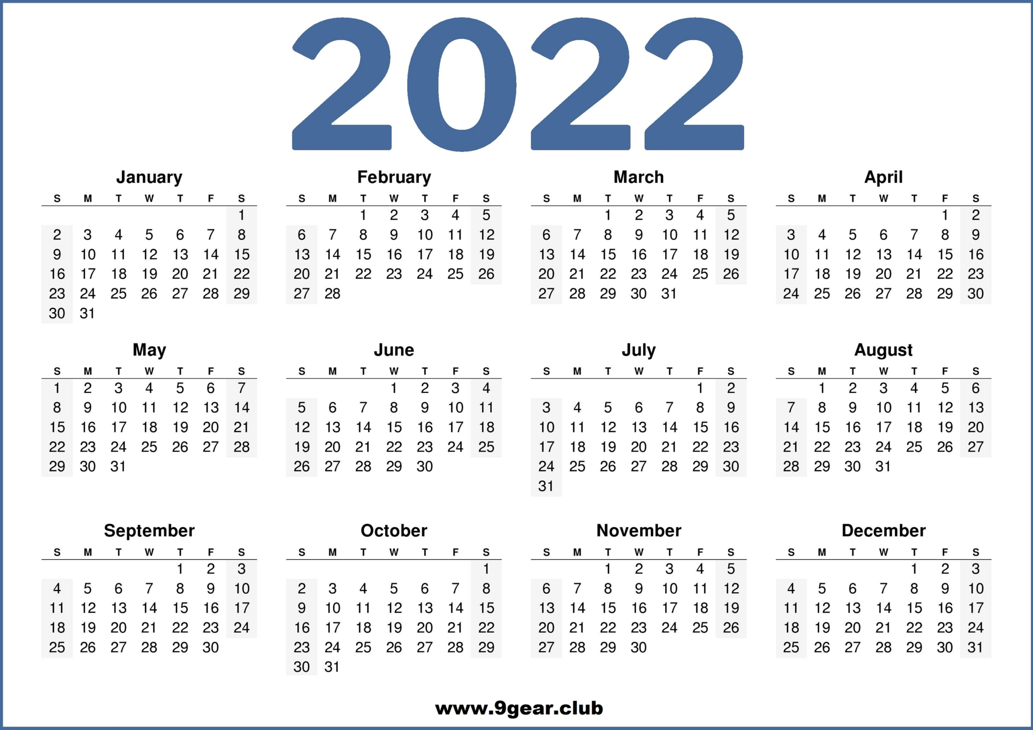 Ultimate List Of 2022 Printable Calendars In Pdf Free Printable Blank 