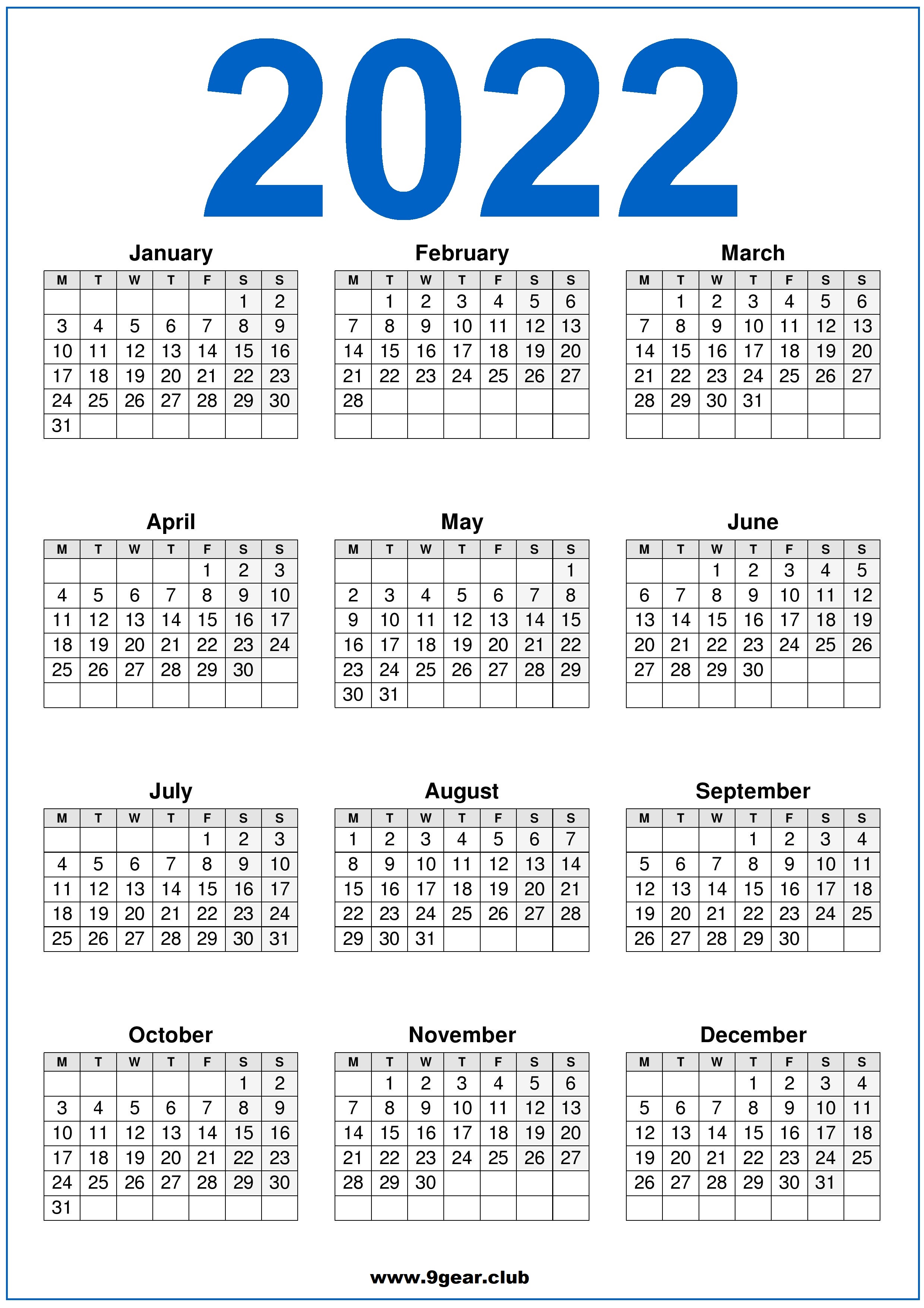 2022 UK Calendar Printable Free Printable Calendars Free