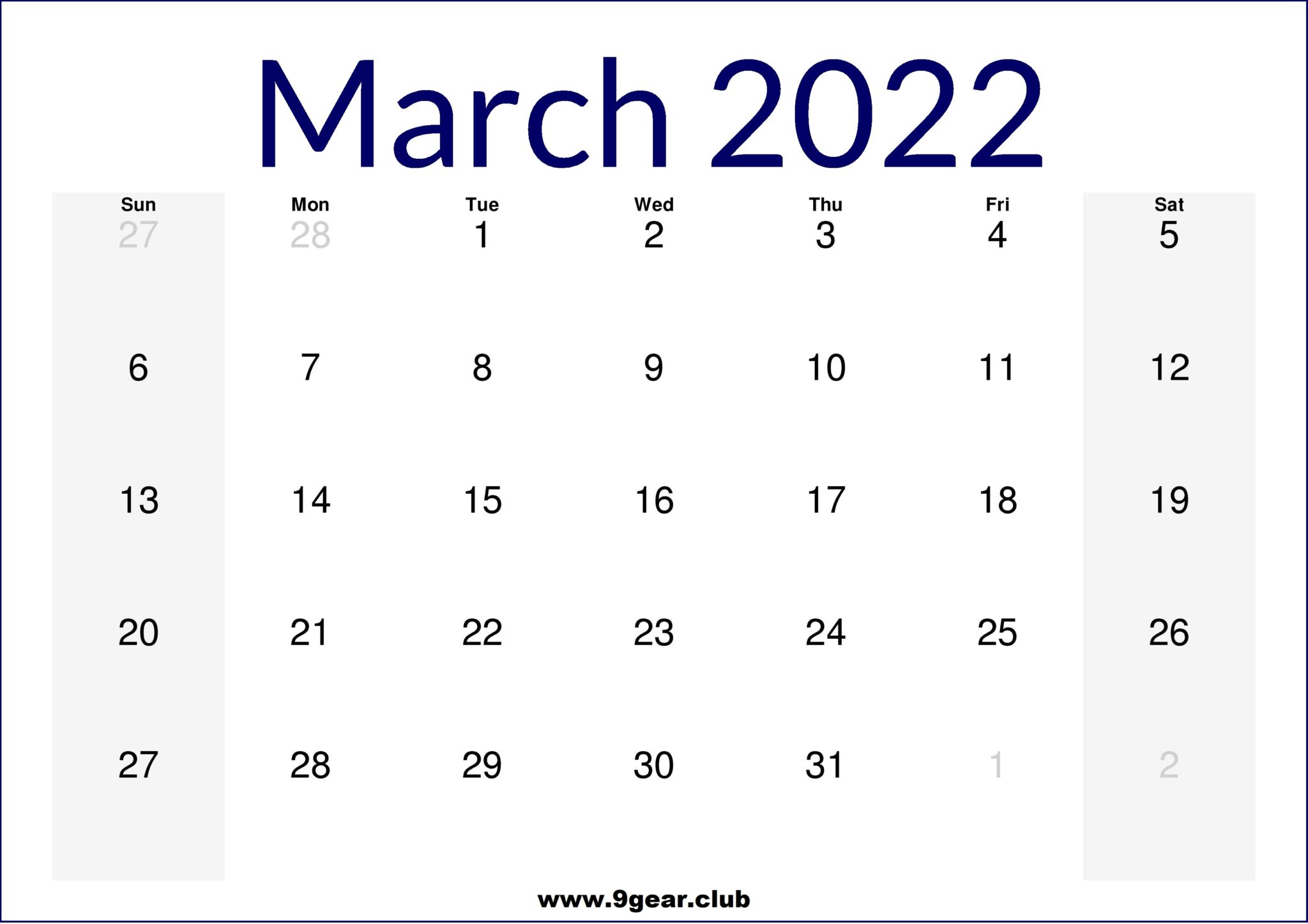 March 2022 US Calendar Printable – Printable Calendars Free
