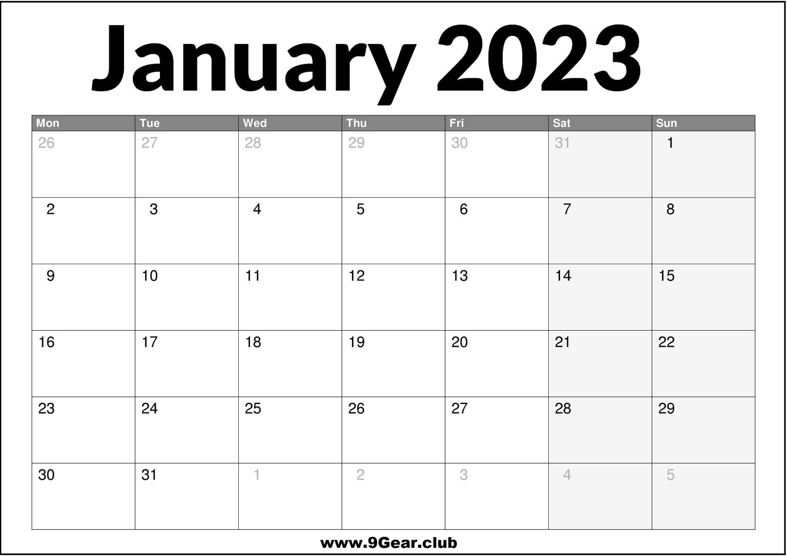 January 2023 UK Calendar Printable Calendars Free