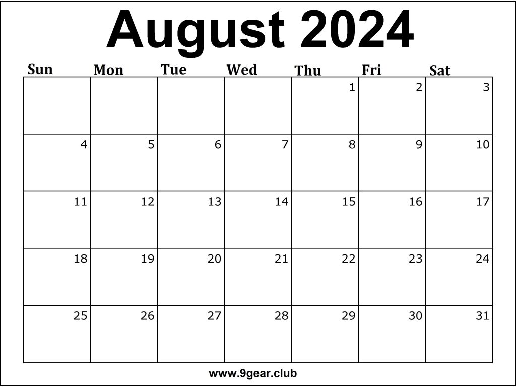 August 2024 Calendar US – Printable Calendars Free