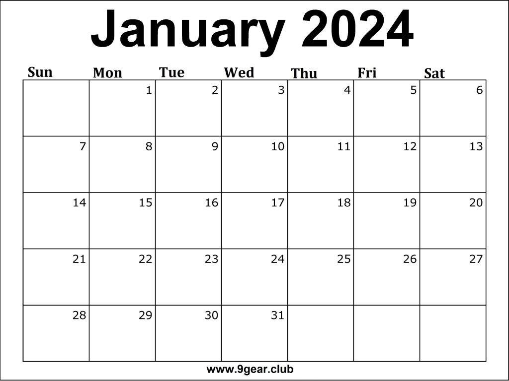 January 2024 Wall Calendar Printable Sydel Fanechka