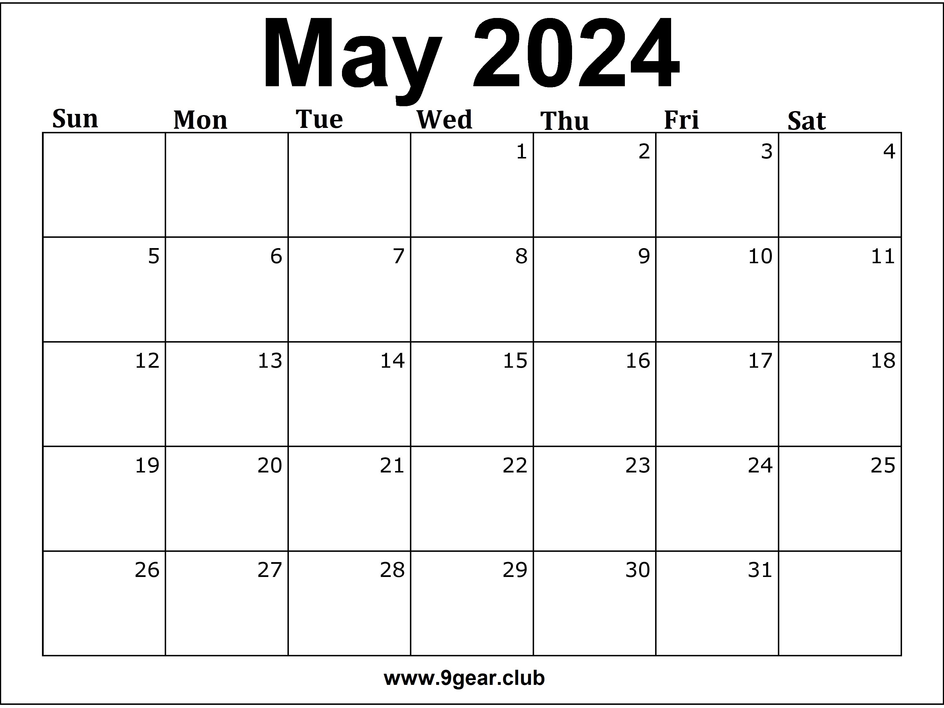 May 2024 US Calendar Printable Calendars Free