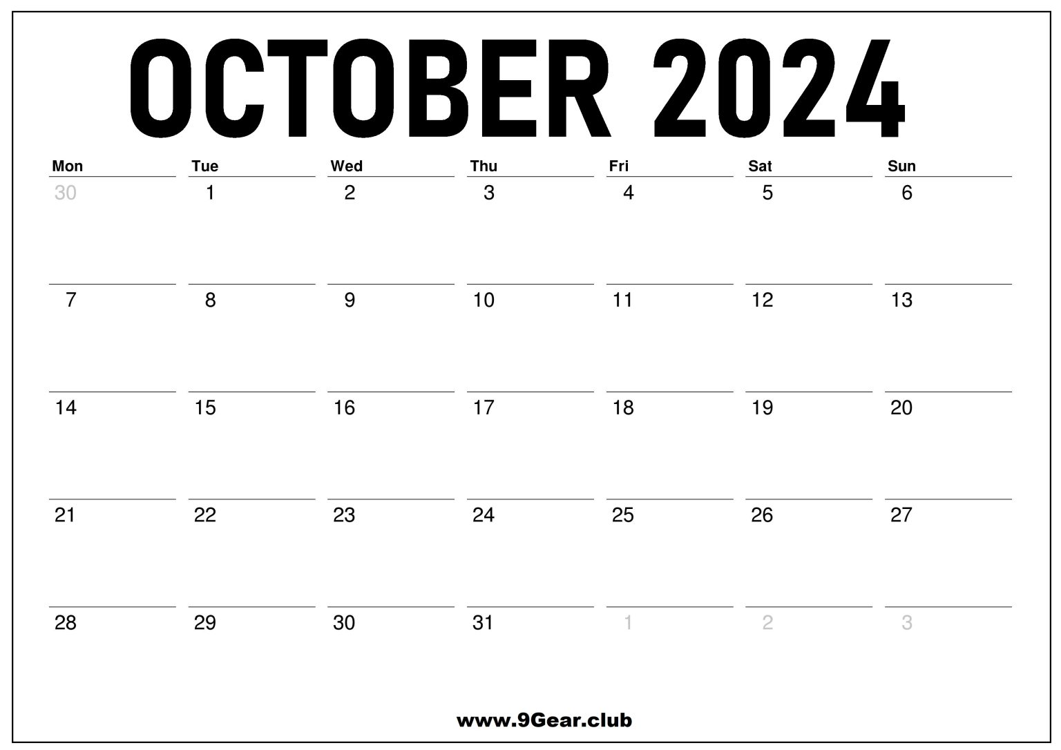 October 2024 UK Calendar Printable Printable Calendars Free